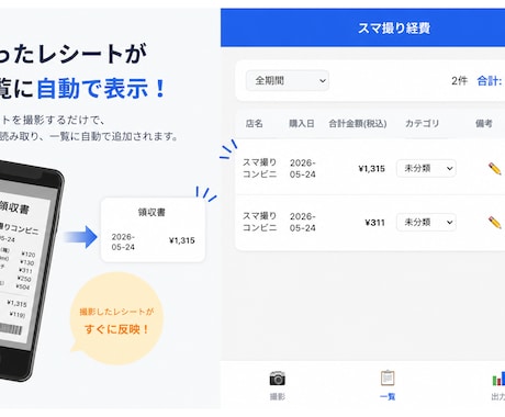 レシートを撮ってExcel化するツール提供します URL提供にて即時納品可能です！ イメージ1