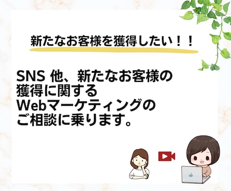 SNS他集客に関するマーケティングの相談乗ります 新たなお客様獲得に悩んでいる方向けマーケティング設計の支援 イメージ1