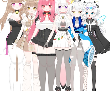 個人/企業可！パーツ分け立ち絵イラスト制作します 目が合った瞬間恋をしてしまうような可愛い女の子が得意です！ イメージ2