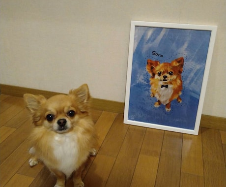 うちの子似顔絵！ー届いてすぐに飾れます 自宅に届いてすぐ飾れる！ふんわりタッチで描きます。 イメージ2
