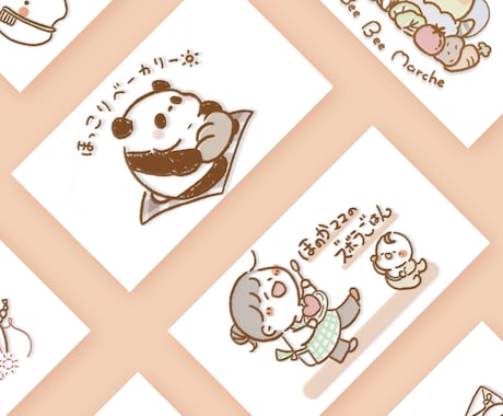 好印象◎ゆるかわ手描きロゴ作成します ショップカードやSNSアイコンに！！ イメージ2