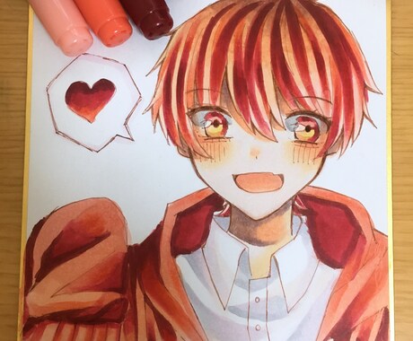 色紙イラスト(コピック)かきます お好きなキャラやうちの子を色紙