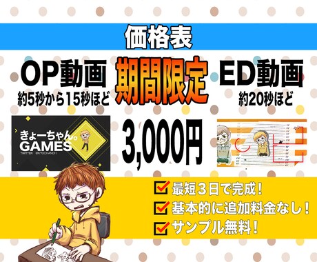 駆け出しYouTuber様OP/ED制作いたします 今だけお安く且つ高クオリティなOP/EDをみなさまに！！ イメージ2