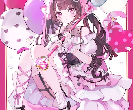 企業案件有・一枚絵、立ち絵、キャラデザ制作します あまい飴細工のようなときめく可愛い世界を描いています イメージ2