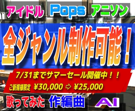 オリジナル曲、カラオケ音源を作曲 編曲 制作します イメージ1