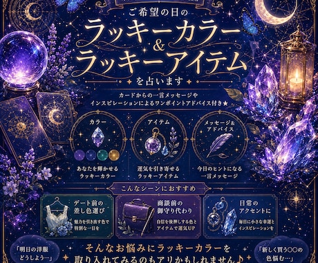 ラッキーカラー、ラッキーアイテム占います 日常のちょっとしたアクセントに★ イメージ1