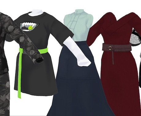 VRoid Studioでオリジナルの服を作ります デザイン画再現はもちろん衣装のデザインからおまかせ可能！ イメージ1
