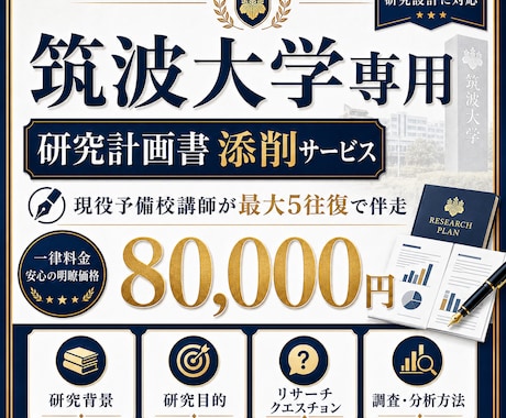 筑波大学専用｜研究計画書を5往復で添削します 新規出品記念｜先着3名様限定モニター価格 イメージ2