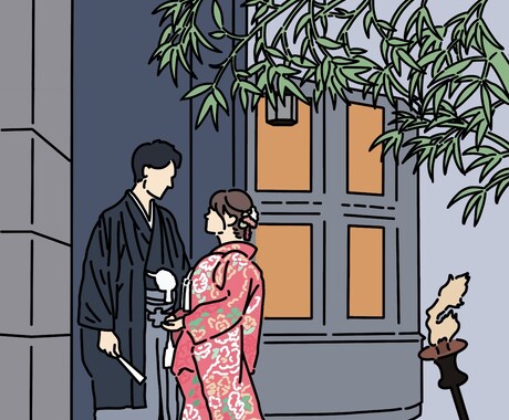 結婚式や記念日などをイラストでお届けします あなたの特別な日を彩る、心に残る1枚を。 イメージ2