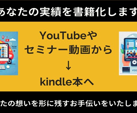YouTube・セミナー動画から電子書籍化します 動画や音声からKindle出版用電子書籍を作成 イメージ1