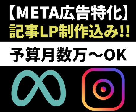 META特化：記事LP付きで広告運用をします 相場破壊！記事LP付き(ショート版)でCVRを底上げ！ イメージ1