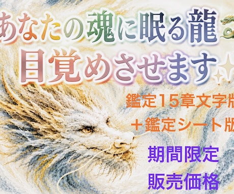 あなたと共に歩む守護龍　魂の本質を鑑定します 文字版➕鑑定シートPDF形式９/20までリニューアル特別価格 イメージ1