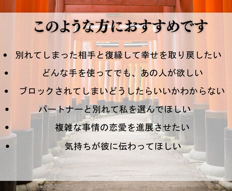 禁断復縁術　相手の魂を視て、ご縁を繋ぎ直します もはや神頼みではない。これは運命への強制介入です イメージ2