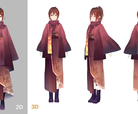 Vtuber様向け、3Dキャラクターを制作します ３Dモデルデビュー応援、キャラデザから３Dモデリングまで対応 イメージ2