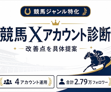 競馬Xアカウントを診断し改善点を具体的に提案します プロフィール・固定ポスト・投稿導線を診断 イメージ1
