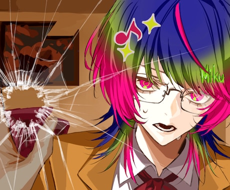 クールなMVイラスト描きます 丸投げOKです。構図考案から完成まで丁寧にお手伝いします。 イメージ2
