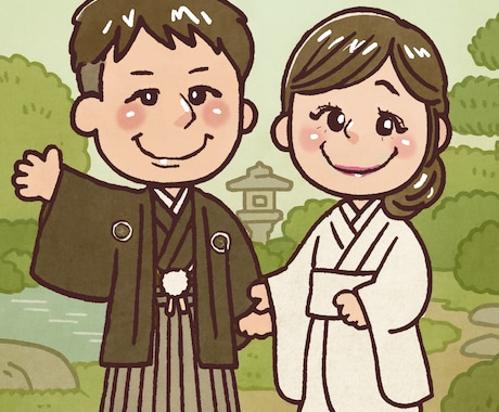結婚式を彩る可愛いキャラクター描きます 結婚式や記念日に使えるオリジナルキャラクターイラスト イメージ1