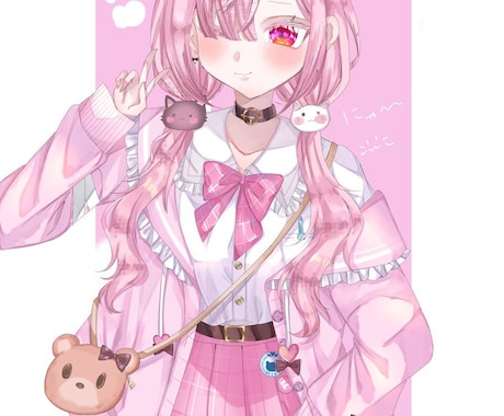 パッキリとした色塗りの可愛いイラストを提供します イメージ1