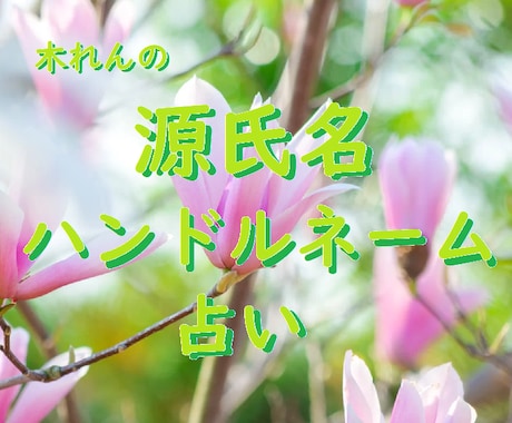 源氏名☘️ハンドルネームの姓名鑑定をします 最大5つまで。画数や響きなど多面的な視点から判断します。 イメージ1