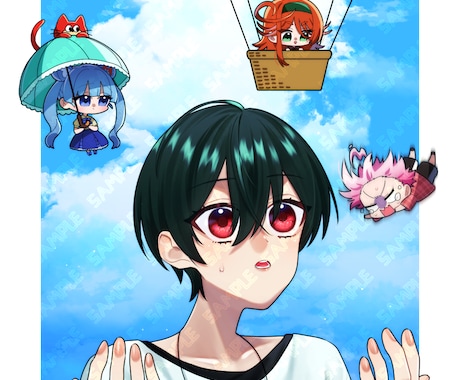 創作キャラクターのイラストをお描きします アイコン/ヘッダー/一枚絵の制作をいたします！ イメージ1