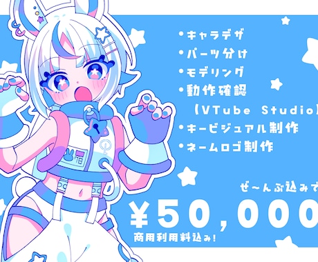 Vtuberデビューに必要なもの一括制作します 来年５月までモニター募集中！格安で受け付けています イメージ2