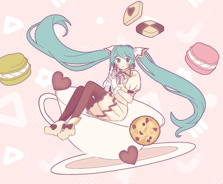 シンプルで可愛いイラストを描きます 女の子を描くことが得意です！サムネイル、グッズなどに！ イメージ1