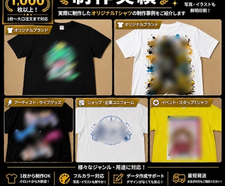 オリジナルTシャツを1枚から高品質プリントします 「写真・画像を送るだけ！1枚から対応」 イメージ2