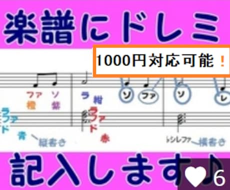 楽譜にドレミを書き込みます すぐに弾ける！ドレミのふりがな入れます☆ イメージ1