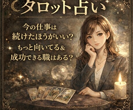 タロット占い|今の仕事のお悩み、適職など占います 現在の仕事との向き合い方や、あなたに向いてるお仕事など鑑定 イメージ1