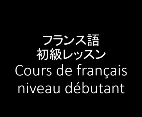 初級フランス語レッスン致します フランス人を嫁に持つ日本人によるフランス語の初心者向レッスン イメージ1
