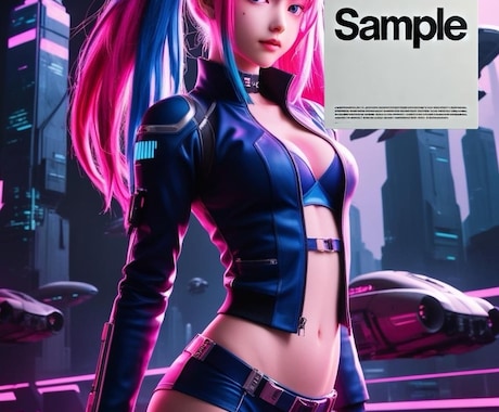 AIでサイバーパンク美少女のSNS画像生成します SNSやブログに！文字入れします！商用利用自由！ イメージ2