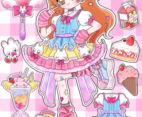 かわいいイラスト描きます 女の子の大好きが詰まったイラスト描きます。 イメージ2