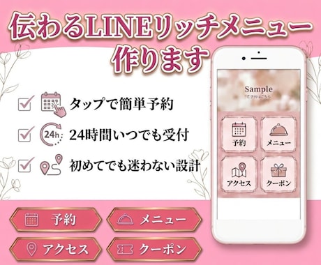 伝わるLINEリッチメニュー作ります お客様が迷わず使える導線を作成します イメージ1