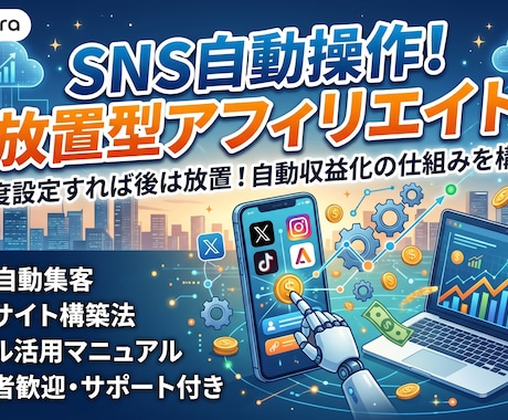 自動で収益化！SNSアフィリエイトの仕組み構築ます 一度設定すれば後は放置！SNSで自動収益化する仕組みを構築 イメージ1