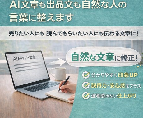 AI感ある文章を自然な言葉に直します AI感を消し、自然に伝わる文章へ イメージ2
