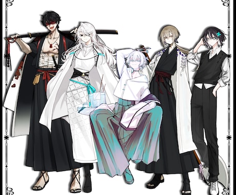 TRPG/創作 全身立ち絵制作ます 儚い系/中性的/モノトーン系の立ち絵が得意です イメージ2