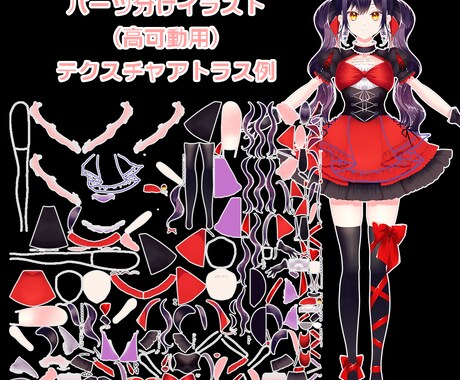 予算重視頭部モデリング✿パーツ分けイラスト描きます 頭部モデリングOK！お手軽お手頃だけどクオリティは高く！ イメージ2