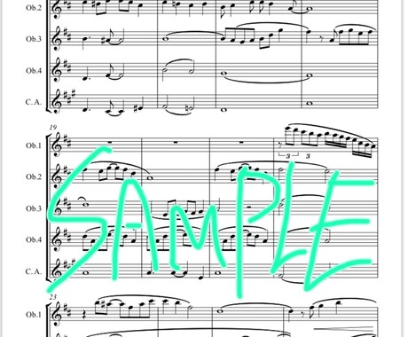 作曲科の音大生です！楽譜の浄書・編曲受け付けます 吹奏楽のパート譜が無い…移調が面倒…どんな些細な仕事でも〇！ イメージ2