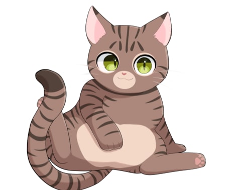 おっさん座りのキジトラ猫のキャラクター販売します 組み合わせ自由！ゲームや動画の素材などに イメージ2