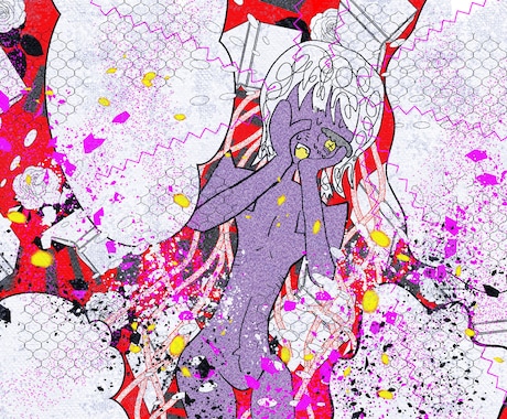 ボカロMV・ジャケのアートチックな一枚絵作ります アートチックでサブカルな一枚絵描きます。可愛くて不気味です イメージ2