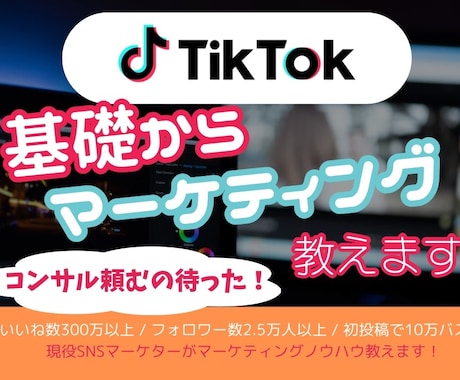 プロが基礎からマーケティングノウハウを教えます 【初心者歓迎】TikTokマーケティングを基本から教えます イメージ1