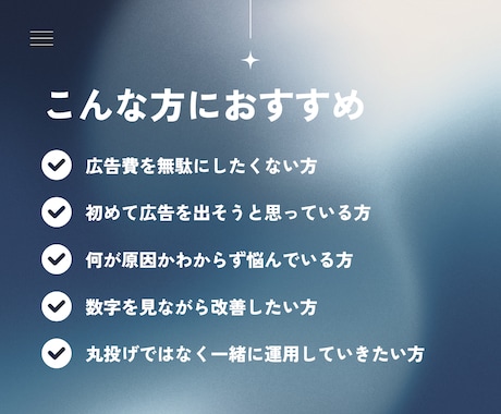 導線改善案も提示！Meta広告で利益を最大化します 広告＋LP導線の改善案を提示。月2回のビデオ面談で手厚く伴走 イメージ2