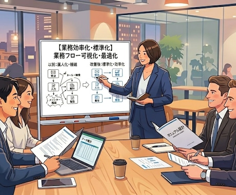 業務フローの最適化。組織の生産性を最大化します 業務設計経験を活かし、現場が迷わない最適な運用を構築します。 イメージ1