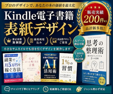 Kindle・電子書籍の表紙デザインを制作します イメージ1