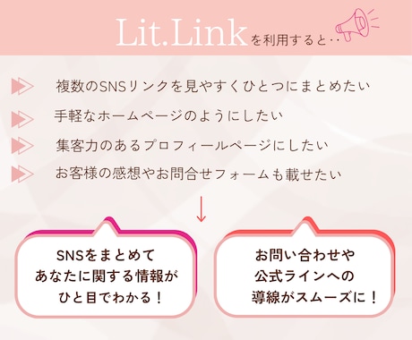 ファーストインプレッションで差をつけます 魅力をひと目で伝えるオリジナルlit.link作成します イメージ2