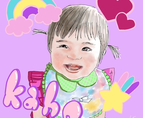 お写真からイラスト作成致します 結婚式の記念やお誕生日などのお祝い、ペットのイラストもOK！ イメージ2
