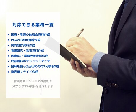 看護師×エンジニアが勉強会の資料作成を代行します 忙しい看護師さんの代わりに、勉強会資料を作成します イメージ2