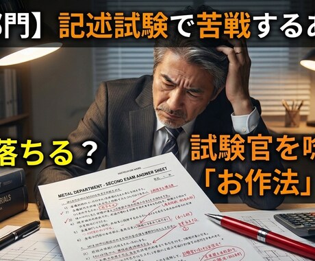 技術士(金属部門)記述試験の内容指導します 一発合格者が添削し、手書きの回答例を納品します。 イメージ1