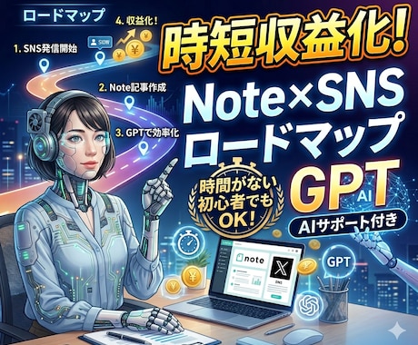 Note×SNS収益化ロードマップAI提供します 忙しいあなたへ専属AIコンサルタントGPTs【初心者特化】 イメージ1