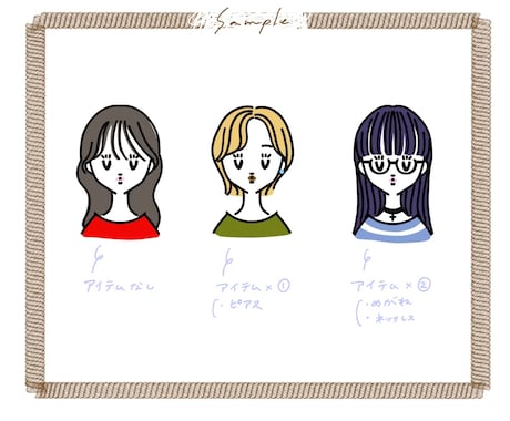 シンプル×おしゃれな似顔絵アイコン描きます 商用OK◯SNSやブログの挿絵にも！ イメージ2